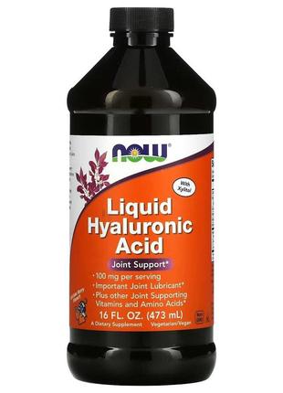 Препарат для суставов и связок NOW Liquid Hyaluronic Acid, 473 мл