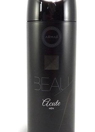 Мужской парфюмированный дезодорант Armaf Beau Aqcute 200 мл