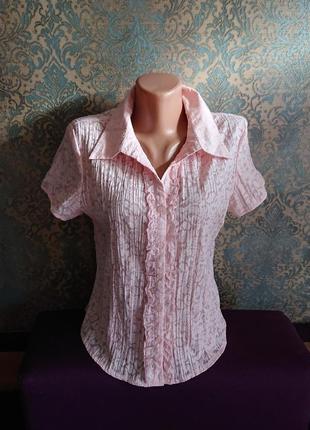 Красивая женская розовая блуза р.42/44 блузка блузочка