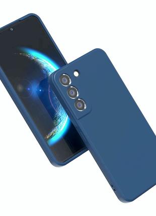 Силиконовый чехол для Samsung Galaxy S23 Синий микрофибра soft...