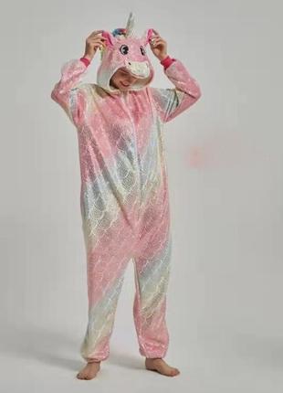 Пижама кигуруми детская единорог 120-130 рост (полномерка)