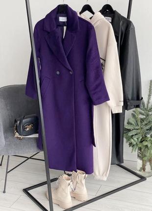 Шикарное пальто фиолет длинный рукав оригинал reserved р s