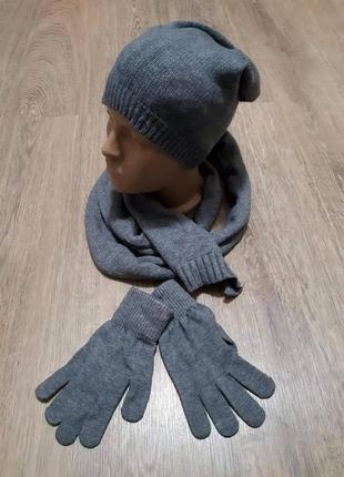 Шапка + шарф + рукавички c&a 54-56