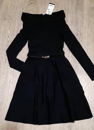 Платье женское черное с открытыми плечами only 42 (s) размер