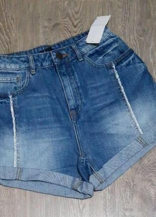 Женские джинсовые  шорты высокая посадка  kiabi размер  s-м