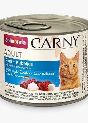 Влажный корм для кошек Animonda Carny с говядиной, треской и к...