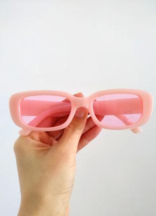 Нові окуляри сонцезахисні рожеві світлі вузькі тренд очки полі...
