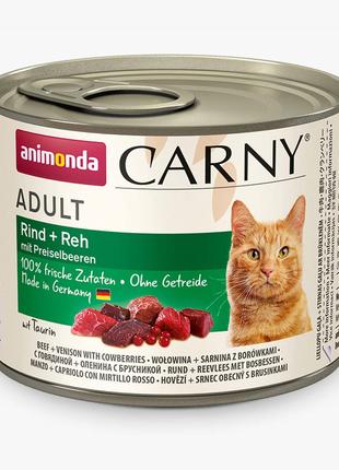 Влажный корм для кошек Animonda Carny с говядиной, олениной и ...