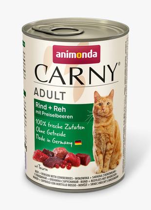 Влажный корм для кошек Animonda Carny с говядиной, олениной и ...