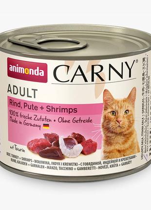 Вологий корм для кішок Animonda Carny з яловичиною, індичкою т...
