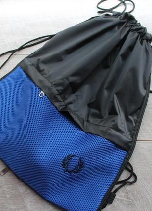 Мешок-сумка для сменной обуви с логотипом (сине-черный) 42*34