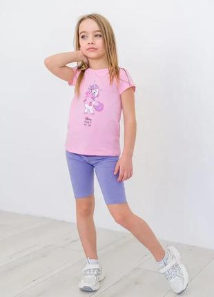 Костюм, легинсы футболка шорты, бриджы для девочек с единорогом