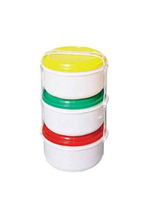 Набір пластикових контейнерів з кришкою 3 предмети (3*2л) - Мед