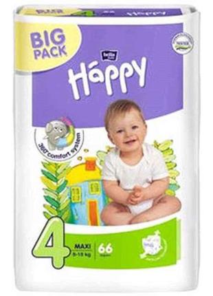 Пiдгузки Maxi №4 (8-18кг) Baby HAPPY 66шт ТМ BELLA