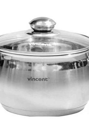Кастрюля из нержавеющей стали Vincent 7 литров (VC-3168-24)