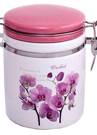 Банка для сыпучих продуктов Interos Орхидея розовая 850 мл (ZF...