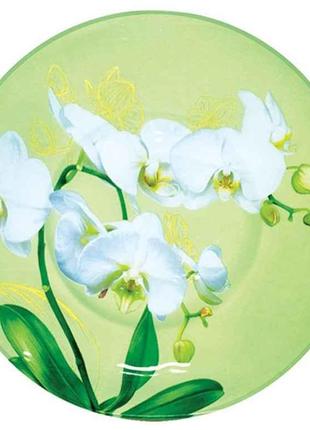 Скляне Блюдо Орхідея d=300 мм "Lumines"