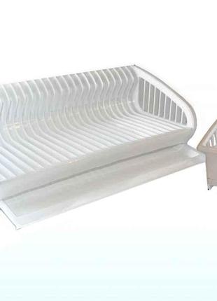 Сушарка пластикова для посуду з піддоном SL (24тар) (біла) - К...