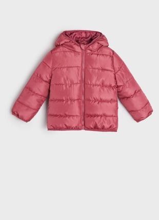 Куртка детская для девочки розовая красная с капюшоном демисез...