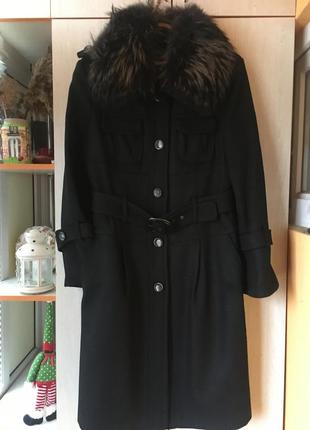 Стильное пальто с чернобуркой  (осень-зима)