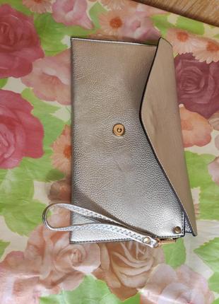 Новая женская сумка клатч серебрянного