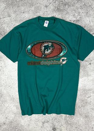 Вінтажна футболка miami dolphins маямі дольфінс бейсбол