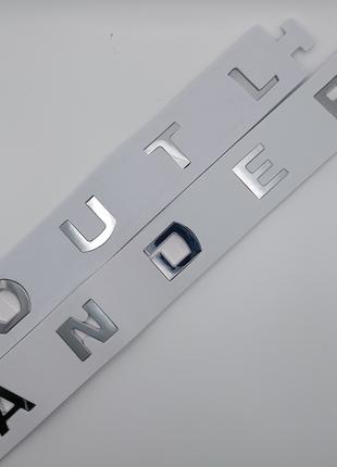 Эмблема надпись Outlander на капот (хром, глянец), Mitsubishi