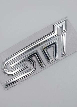 Емблема STI на задню частину, Subaru (метал, хром, глянець)