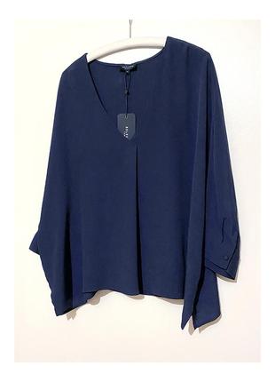 M-l-xl  нова темно-синя вільна блузка оверсайз блуза