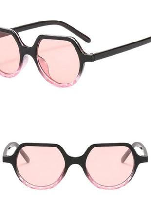 Винтажные круглые черно-розовые очки с цветной круглой линзой ...