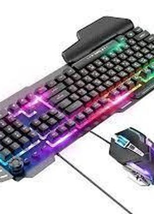 Клавиатура Hoco GM12 игровая проводная+Мышка с подсветкой RGB ...