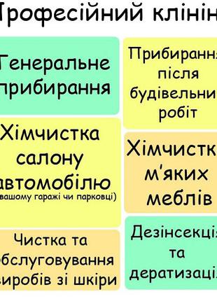 Клиниг/уборка/химчистка/дезинсекция/дератизация