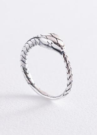 Серебряное кольцо "Змей Уроборос" 112553