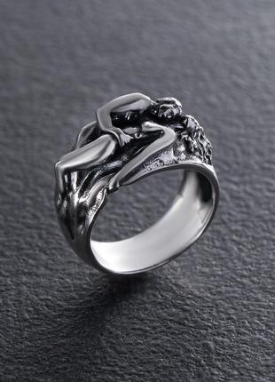 Серебряное кольцо "Тандем любви" 112702