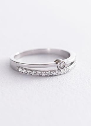 Серебряное кольцо с фианитами 112584