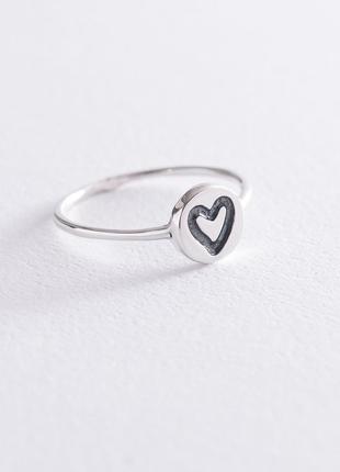 Кольцо "Сердце" из серебра 112524