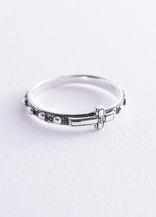 Серебряное кольцо "Розарий" (чернение) 11812