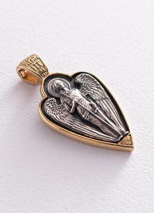 Серебряная подвеска "Ангел" с позолотой 131559