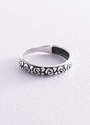 Серебряное кольцо "Розы" с чернением 112540