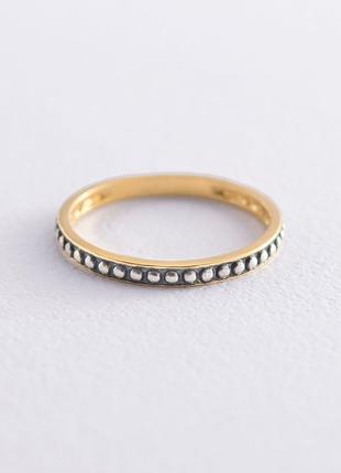 Кольцо в серебре (позолота, чернение) 112302