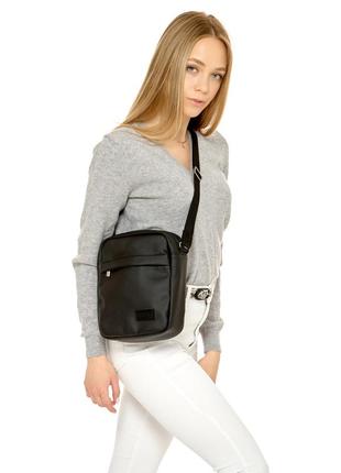 Женская сумка через плечо мессенджер  makros черная