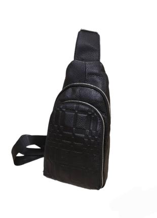 Однолямочный кожаный мужской рюкзак ODN63063