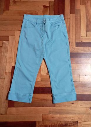 Голубые джинсовые укороченные брюки marks&spencer размер l