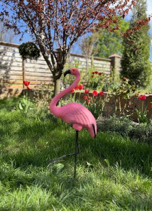 Садовая фигура ДомФигурок Фламинго розовое керамика