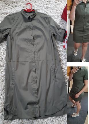 Шикарное платье рубашка с карманами, zara,  p. s-m