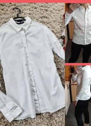 Базовая белая хлопковая рубашка, rossana diva/италия,  р. 38