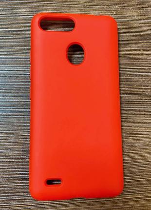 Чехол-накладка на телефон Tecno Pop 2F с микрофиброй красного ...