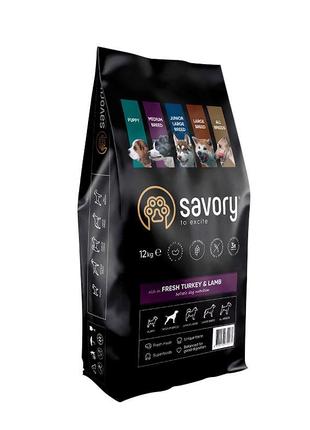 Сухий корм для собак великих порід Savory зі свіжим м'ясом інд...