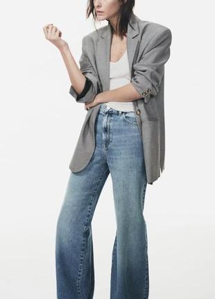 Zara джинсы палаццо, брюки длинные широкие, брюки