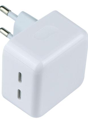 Сетевое зарядное устройство 50W Dual USB-C Power Adapter Белое